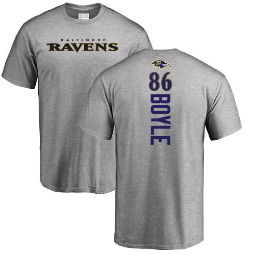 Men Baltimore Ravens Ash Nick Boyle Backer NFL Football #86 T Shirt